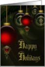 Happy Holidays- Baubles, Ornaments, Christmas, Holiday, card