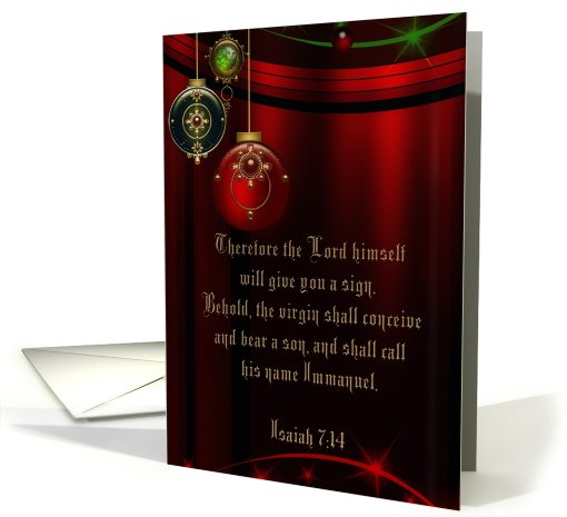 Isaiah 7:14- Bible, Religious, Christmas, Holiday, card (512991)