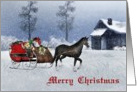 Merry Christmas Santa and Horse Sleigh...-Holiday, Christmas, card