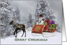 Merry Christmas- Santa, Reindeer, Penguins, Presents, Holiday, Christmas, card