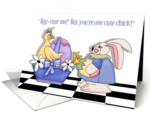 Egg-cuse me, But you're one cute chick!-Chick, Bunny,... (576656)