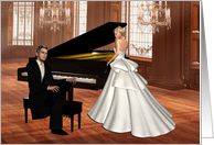 The Songstress and The Piano Man- congratulations,wedding, groom, card
