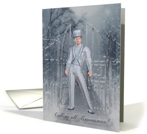 Calling all groomsman!- Invitation, Bridal Party, Wedding, Bride card