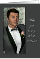 Will you be my Best Man?- best friend, best man, Invitation, card