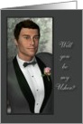Will you be my Usher?- usher, Invitation, card