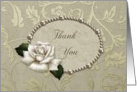 Thank you- Occassion, For the gift, Wedding Gift, Rose, Pearls, Scroll, card