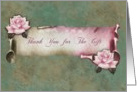Thank you- Occassion, For the gift, Wedding Gift, Scroll, Roses card