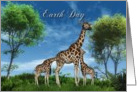 Everyday is Earth Day-Wildlife, Giraffes, Earth, Holiday, April 22 card
