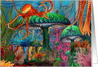 Bright Ocean Dreams-Ocean Octopus, Anemones, Sealife, Underwater card