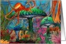 Happy Birthday-Ocean Octopus, Anemones, Sealife, Underwater card