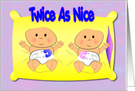 Twice As Nice Birth Announcement card
