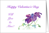Valentine - flower - Clematis card