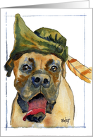 Birthday - Sherwood Boxer Dog in Robin Hood Hat card