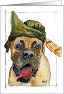 Promotion - Sherwood Boxer Dog with Feather in Hat card