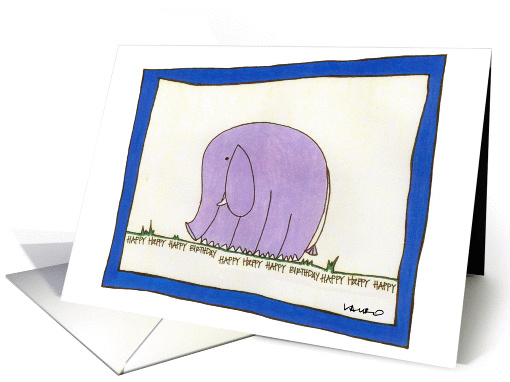 happy birthday elephant card (294601)