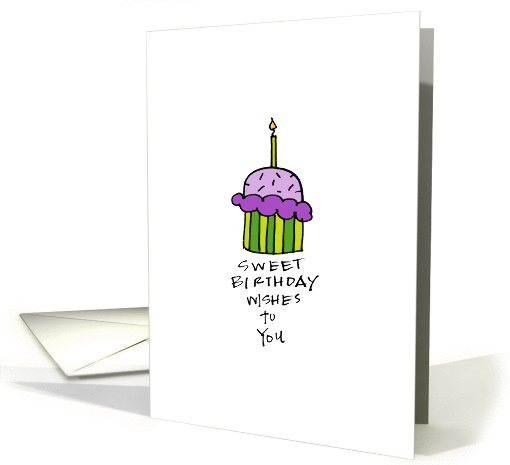purple birthday cupcake card (367274)