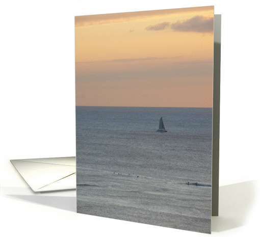Sailing at sunset card (289950)