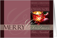 Candle and Baubles card