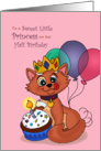 Happy Half Birthday Little Princess - Royal Kitty Cupcake Celebration card