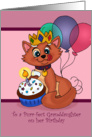 Happy Birthday Granddaughter - Royal Kitty Cupcake Celebration card