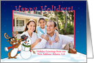 Happy Holidays from our New Address Photo Card, Reindeer and Snowman card