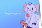 Flower Friends - Farewell Elephant Mouse and Flower card