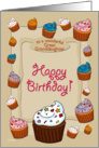 Happy Birthday Cupcakes - for Great Granddaughter card