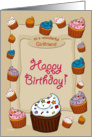 Happy Birthday Cupcakes - for Girlfriend card