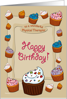 Happy Birthday Cupcakes - for Physical Therapist card