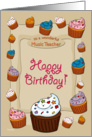 Happy Birthday Cupcakes - for Music Teacher card