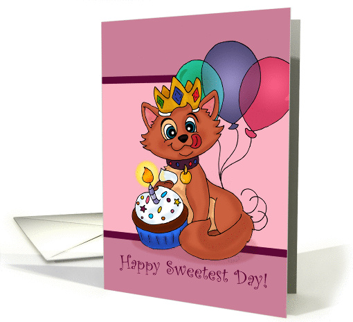 Happy Sweetest Day - Royal Kitty Cupcake Celebration card (912265)