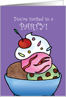 Birthday Party Invitation - Ice Cream Sundae card