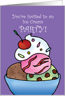 Kids Birthday Party Invitation - Ice Cream Sundae card