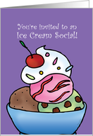 Ice Cream Social Invitation - Ice Cream Sundae card