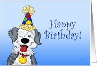 Happy Birthday - Old English Sheepdog card