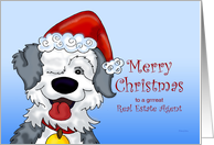 Sheepdog’s Christmas - for Real Estate Agent card