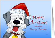 Sheepdog’s Christmas - for Massage Therapist card