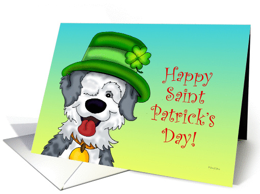 Sheepdog's St. Patrick's Day - Blank Inside card (918719)