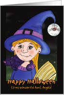 Witch Cat - Happy Halloween Aunt Angela card