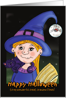 Witch Cat - Happy Halloween Great Grandma Jones card