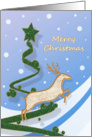 Merry Christmas - Reindeer + Holiday Tree card