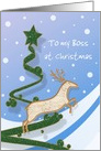 To my Boss - Reindeer + Holiday Tree card