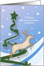 Christmas - Nail Technician - Reindeer Illustration card
