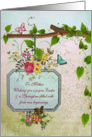 Easter - Mother - Feminine Vintage Style - Butterflies + Flowers card