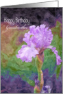 Birthday - Grandmother - Bearded Iris - Oil Painting card