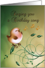 Birthday - Cute little Bird Sings a Birthday Song card