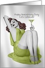 Anniversary Wedding - Romance - Sexy Pin Up Girl with Martini card