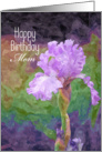 Birthday - Mom - Bearded Iris - Oil Painting card