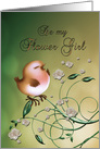 Flower Girl - Cute little bird singing card