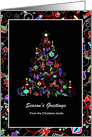 Christmas - Contemporary Colorful Tree - Framed card